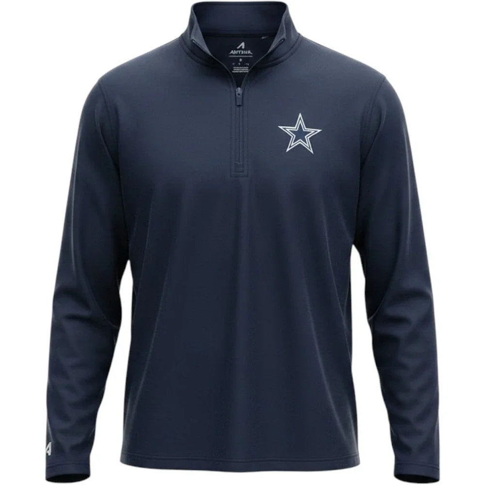 Antigua Quarter Zip Pullover‎ Mens Small Navy New Dallas Cowboys Elevation PO